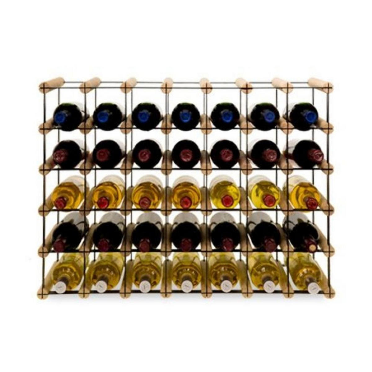 WEINREGAL Vinotega Mod Metal 52,5x72,5x24,5 cm 7x5 Flaschen Massives Kiefernholz Natur - Naturfarben, Holz (72.5/52.5/24.5cm) - PROREGAL