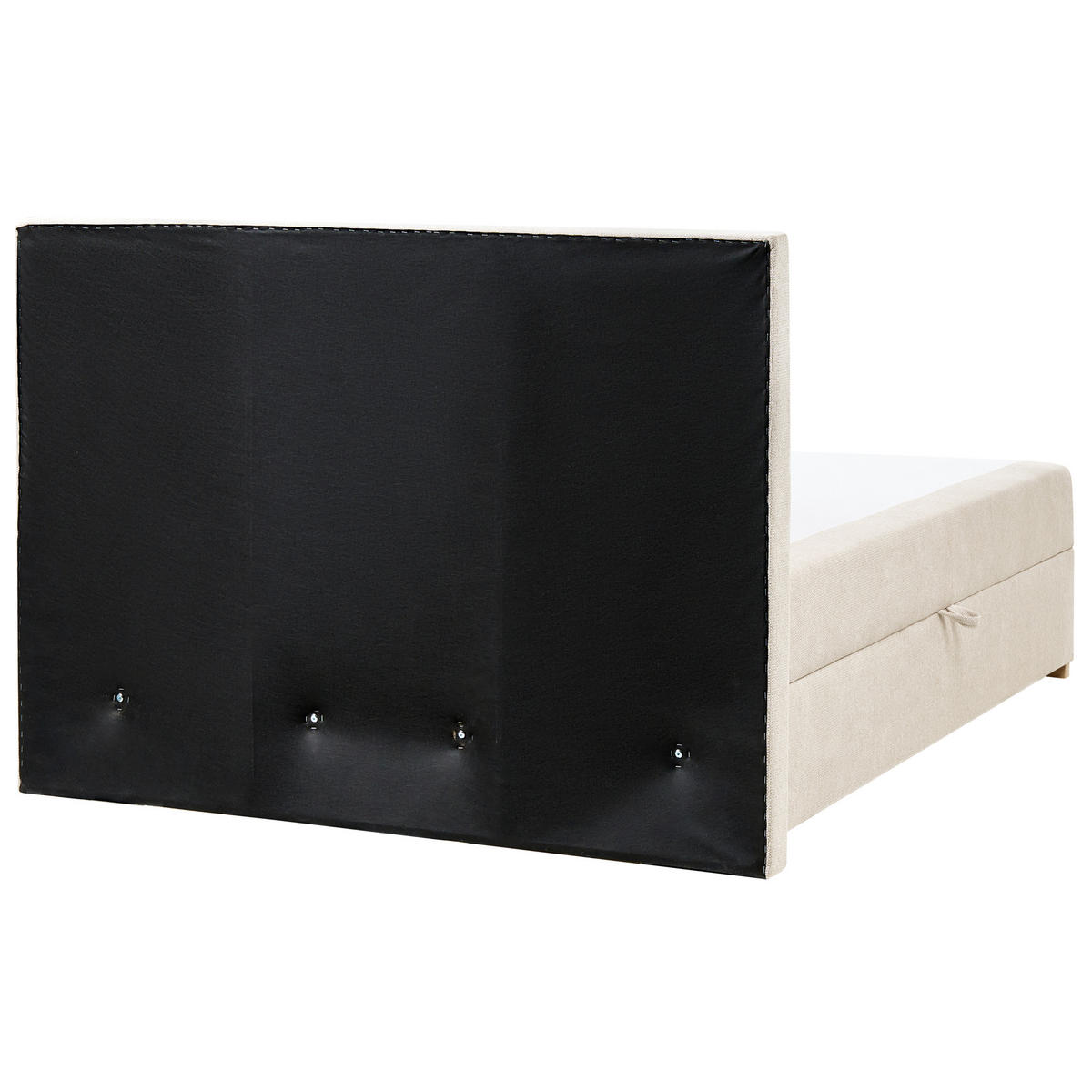 BOXSPRINGBETT mit Stauraum 140/200 cm Stoff Hellbeige Major - Beige, Textil (140/200cm) - Beliani