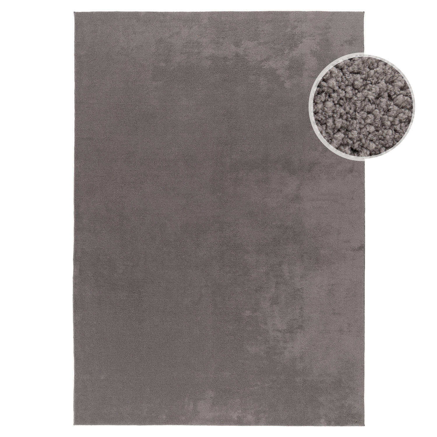 KURZFLOR-TEPPICH Waschbar Calma 200 Anthrazit 80x280 cm - Anthrazit, Kunststoff/Textil (80/280cm) - carpet city