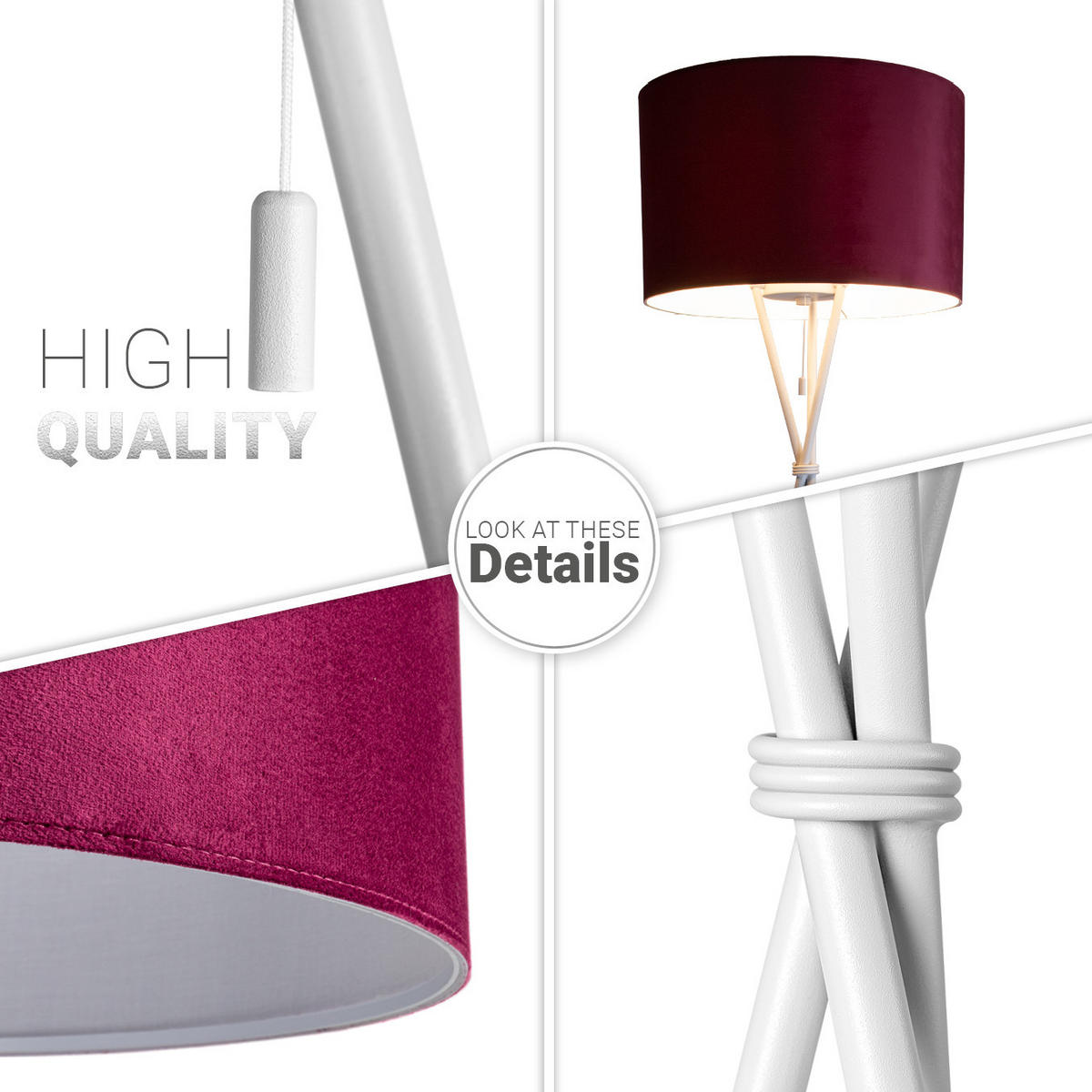 STEHLEUCHTE Kate Fl - Magenta, Metall (48/48/177.5cm) - Paco Home