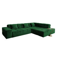 ECKSOFA MIT MOTORISCHEM SITZVORZUG NEVADA Smaragdgrün Velvet - Smaragdgrün/Schwarz, Textil (319/215cm) - KAWOLA