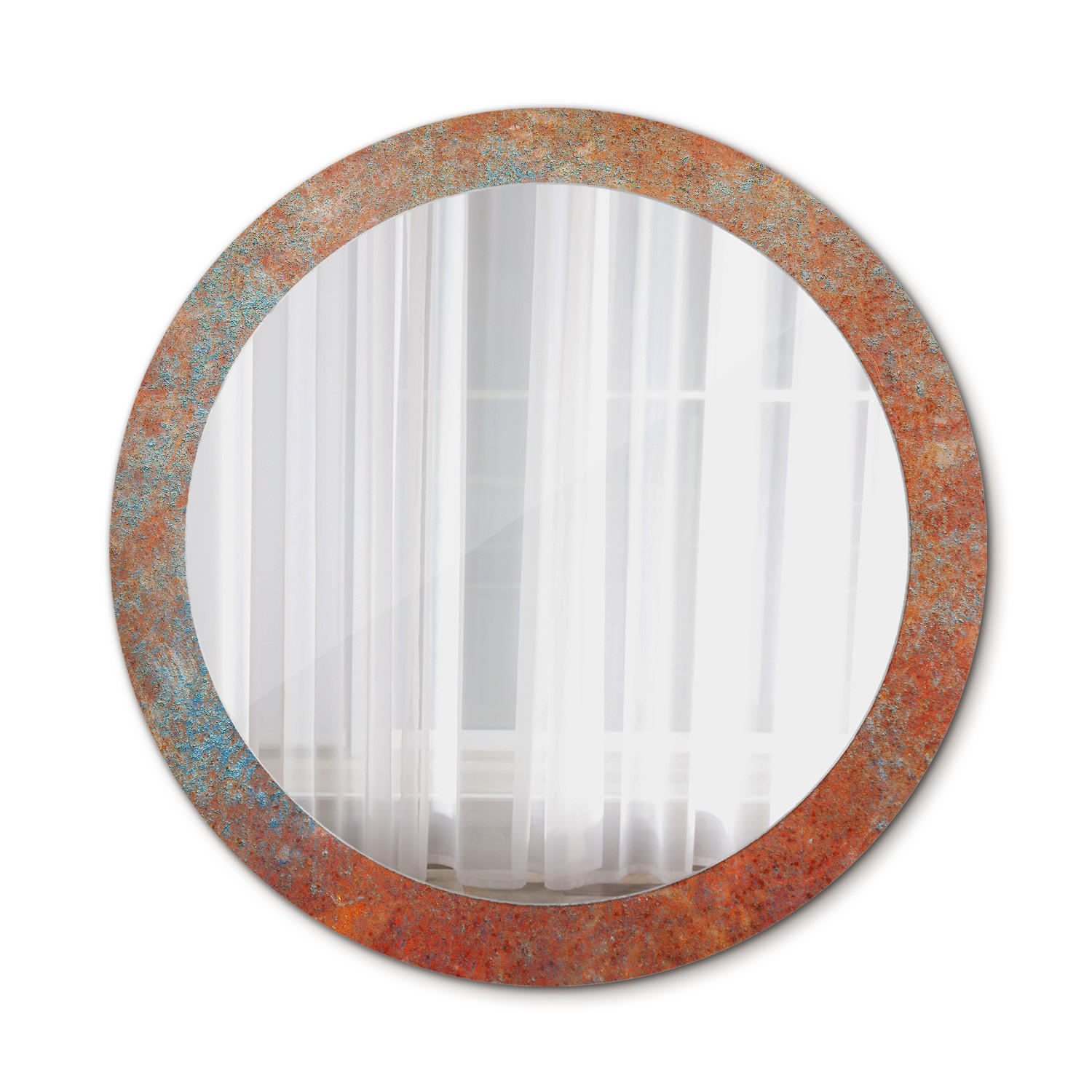 SPIEGEL Ø80 cm Rund mit Aufdruck - Orange, Glas (80/80/0.4cm) - TULUP