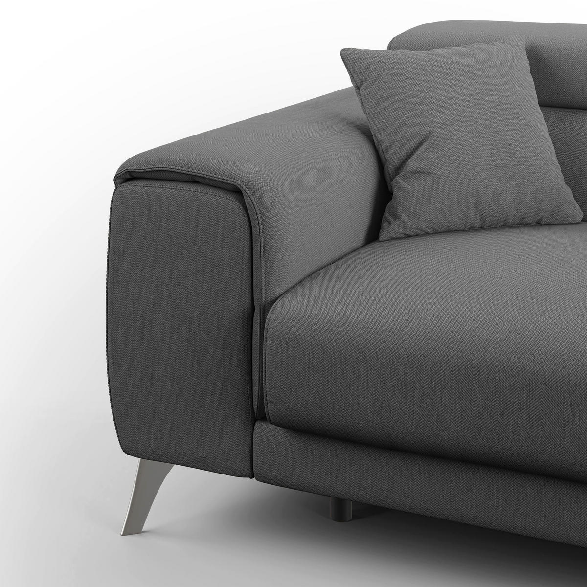 LINEARSOFA Fusion - Anthrazit, Textil (185/73/102cm) - Divani.store