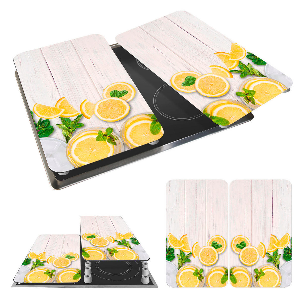HERDABDECKPLATTEN aus Glas 52/30 cm - Multicolor, Glas (30/52cm) - Wenko