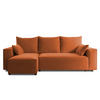 ECKSOFA Tobi mit Bettkasten und Schlaffunktion, L-Form, Velourstoff, Universal - Rostfarben, Holzwerkstoff (246/145cm) - 4ALL HOME