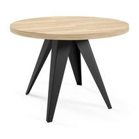 ESSTISCH Alma, Tisch mit Ausziehfunktion, 120 cm, Schwarz+eiche Halifax - Eichefarben/Schwarz, Metall (120/120/76cm) - Beautysofa