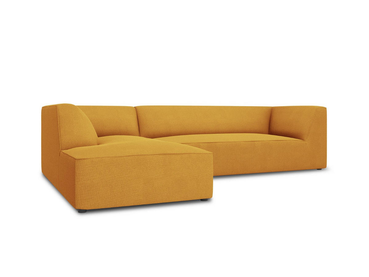 ECKSOFA links Ruby aus strukturiertem Stoff gelb 4 Sitzplätze - Gelb, Textil (180/273cm) - Micadoni