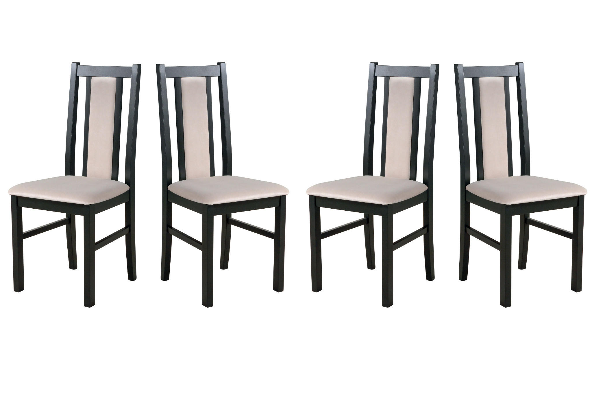 ESSZIMMERSTUHL - Set 4x BOS 14 schwarz, paros 2 - Beige/Schwarz, Holz (43/94/40cm) - Leaf Design