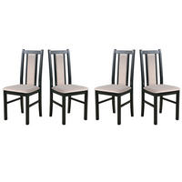 ESSZIMMERSTUHL - Set 4x BOS 14 schwarz, paros 2 - Beige/Schwarz, Holz (43/94/40cm) - Leaf Design