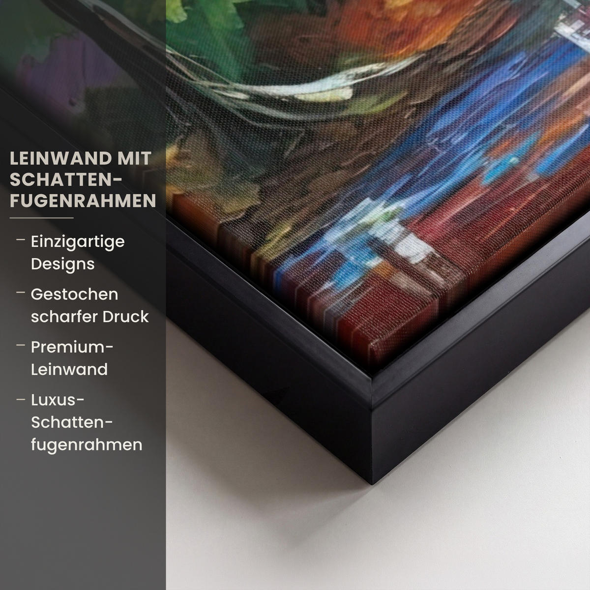 LEINWAND Bilder mit Rahmen - Landschaft - Wald - Farben - Natur - 50x50 - Multicolor, Textil (50/50cm) - MuchoWow