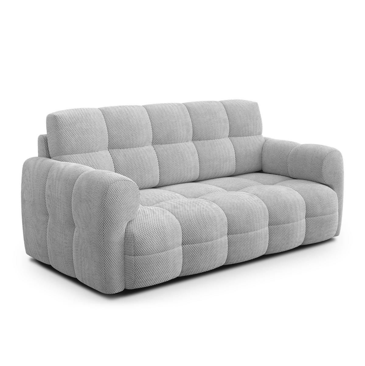 SOFA MELLOW 2,5-Sitzer, hellgrau - Hellgrau/Schwarz, Holz/Textil (183/87/98cm) - Courtois Laville