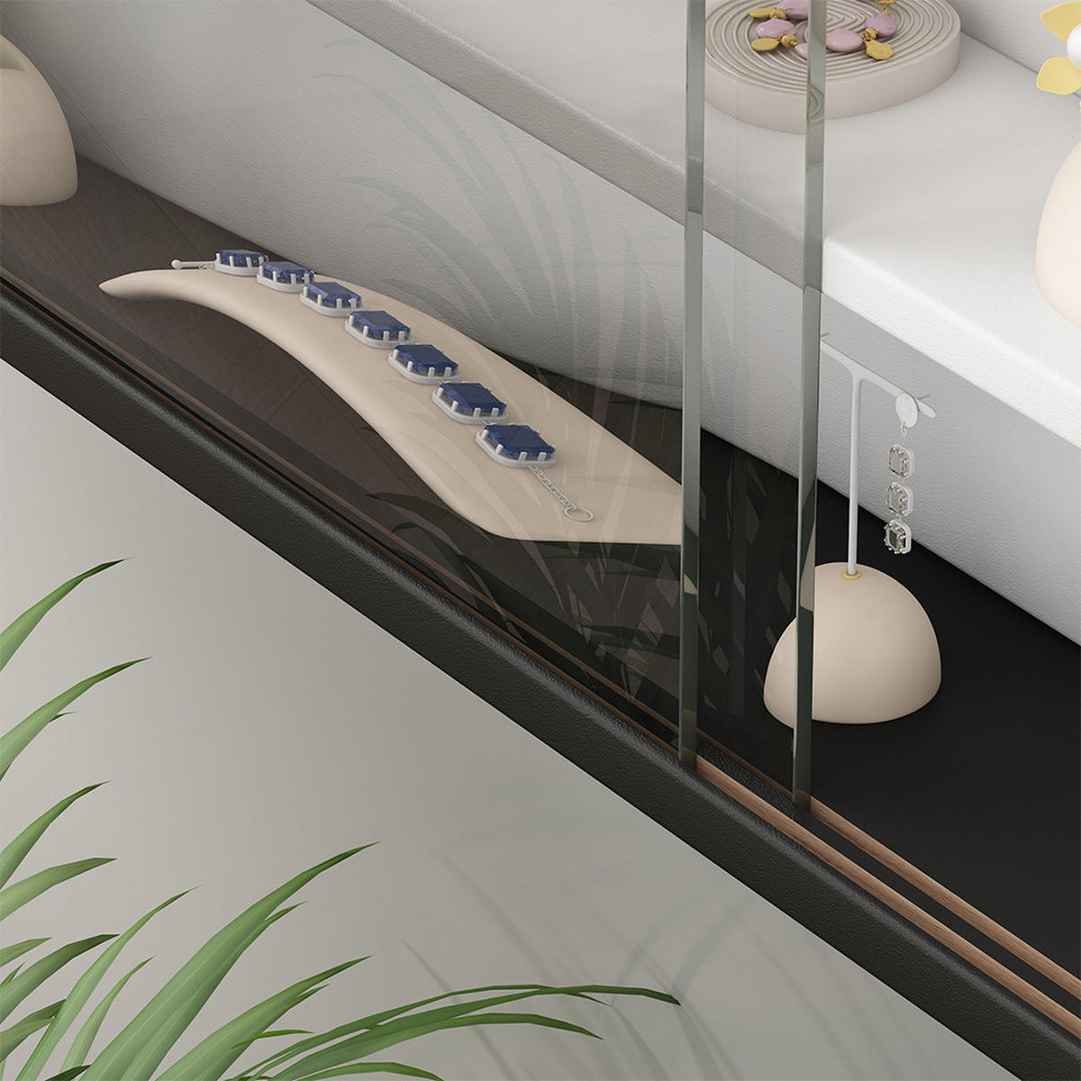 NÁSTĚNNÁ VITRÍNA Showla Černá/bílá - bílá/černá, kompozitní dřevo (80/60/10cm) - Vicco