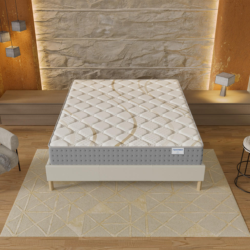 Thumbnail - November Sleep Taschenfederkernmatratze, Weiß, Naturmaterialien, H3 + H4, Füllung: Kaltschaum, 180x200 cm, Oeko-Tex®, an...