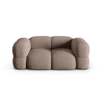 SOFA Loretto aus strukturiertem Stoff cappuccino 2 Sitzplätze - Cappuccino, Textil (100/68/180cm) - Cosmopolitan Design