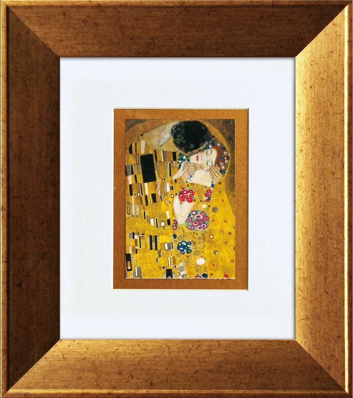 BILD gerahmt 36x41 cm Gustav Klimt „Der Kuss“ - Braun, Holz (36/41cm) - artissimo