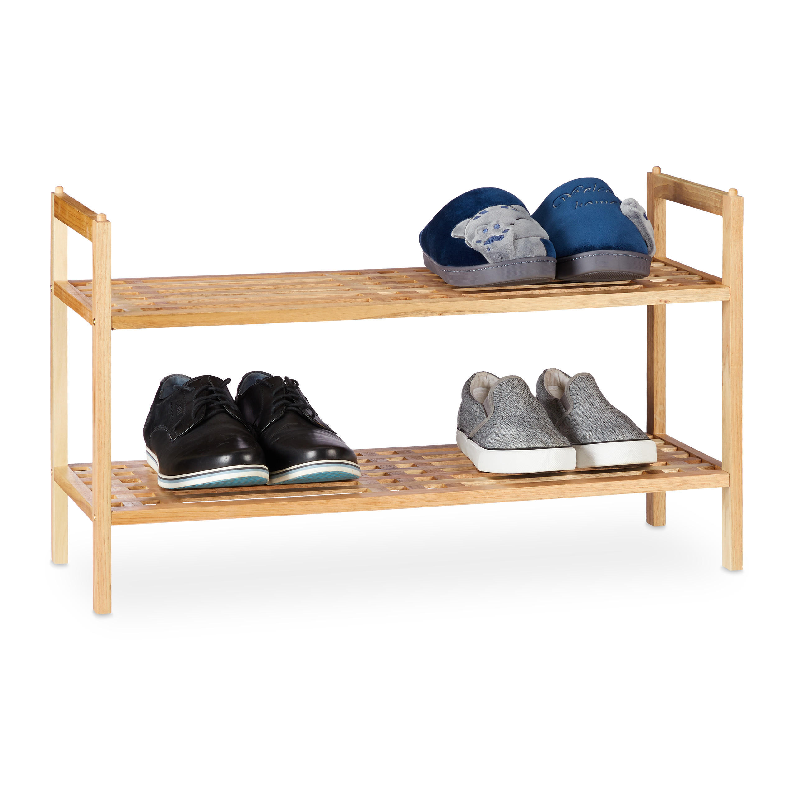 SCHUHREGAL - Hellbraun, Holz (69/41/27cm) - Relaxdays
