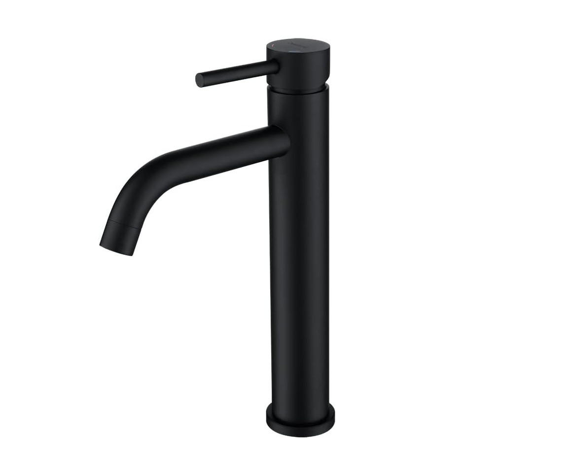 WASCHTISCHARMATUR , Freistehende, hohe Mischbatterie - Schwarz, Metall (29.5/10.5/10.5cm) - BELZ