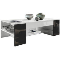 COUCHTISCH Clip Blenden in Schwarz Hochglanz - Schwarz Hochglanz, Holzwerkstoff (60/118/37cm) - Vladon