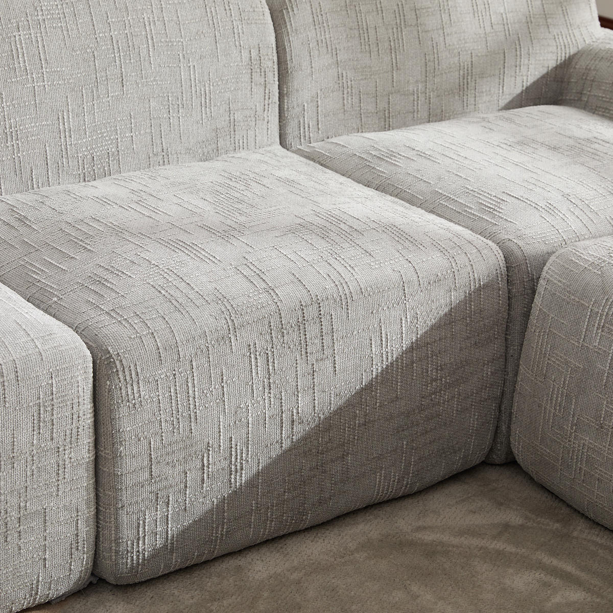ECKSOFA Chenille Grau - Grau, Textil (269.5/182.5cm) - WISHDOR