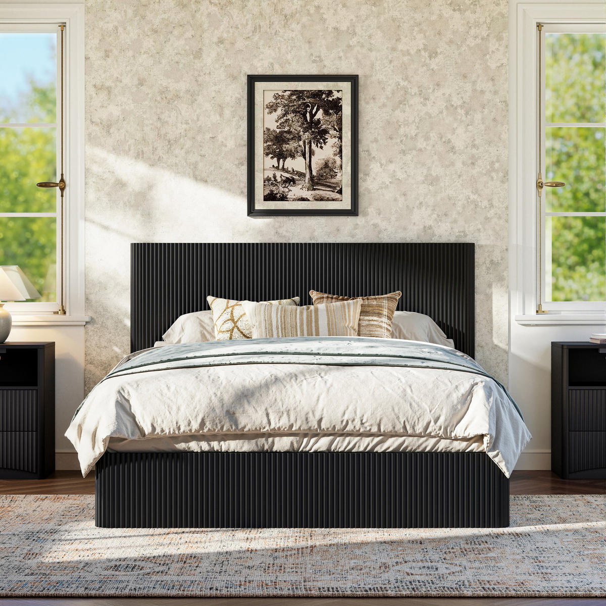 POLSTERBETT 160x200 cm Stauraum hydraulisch schwarz - Schwarz, Holzwerkstoff (160/200cm) - LEBENLANG