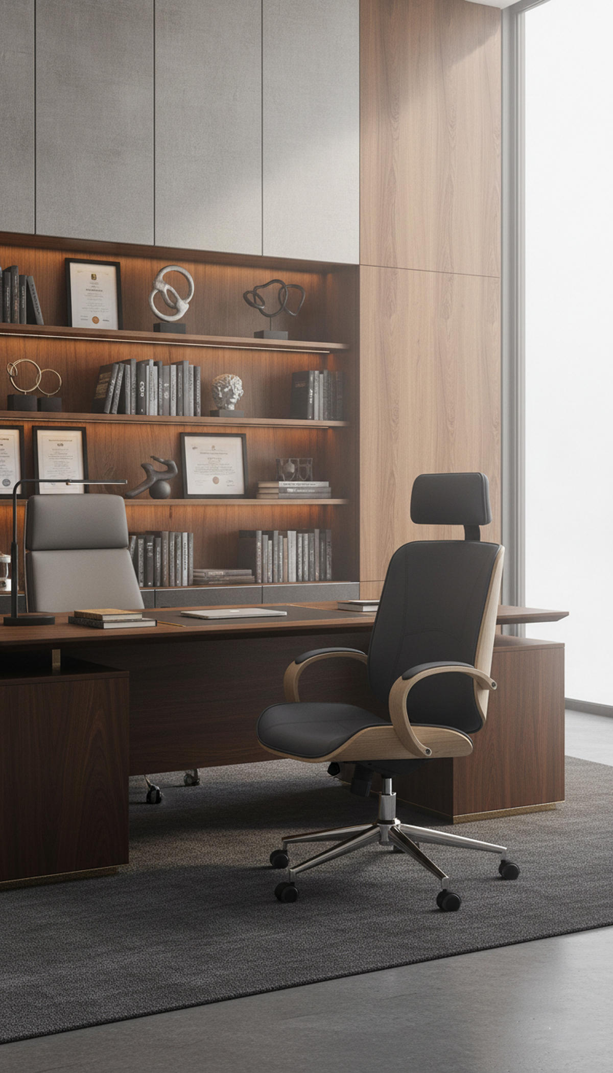 BÜROSTUHL Daytona natura/grau - Chromfarben/Grau, Metall (70/125/70cm) - TPFLiving