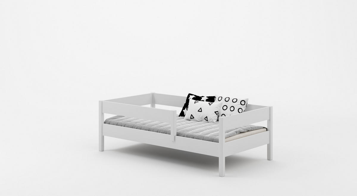 KINDERBETT Mix 200x90 weiß - Weiß, Holzwerkstoff (90/200cm) - LUKDOM