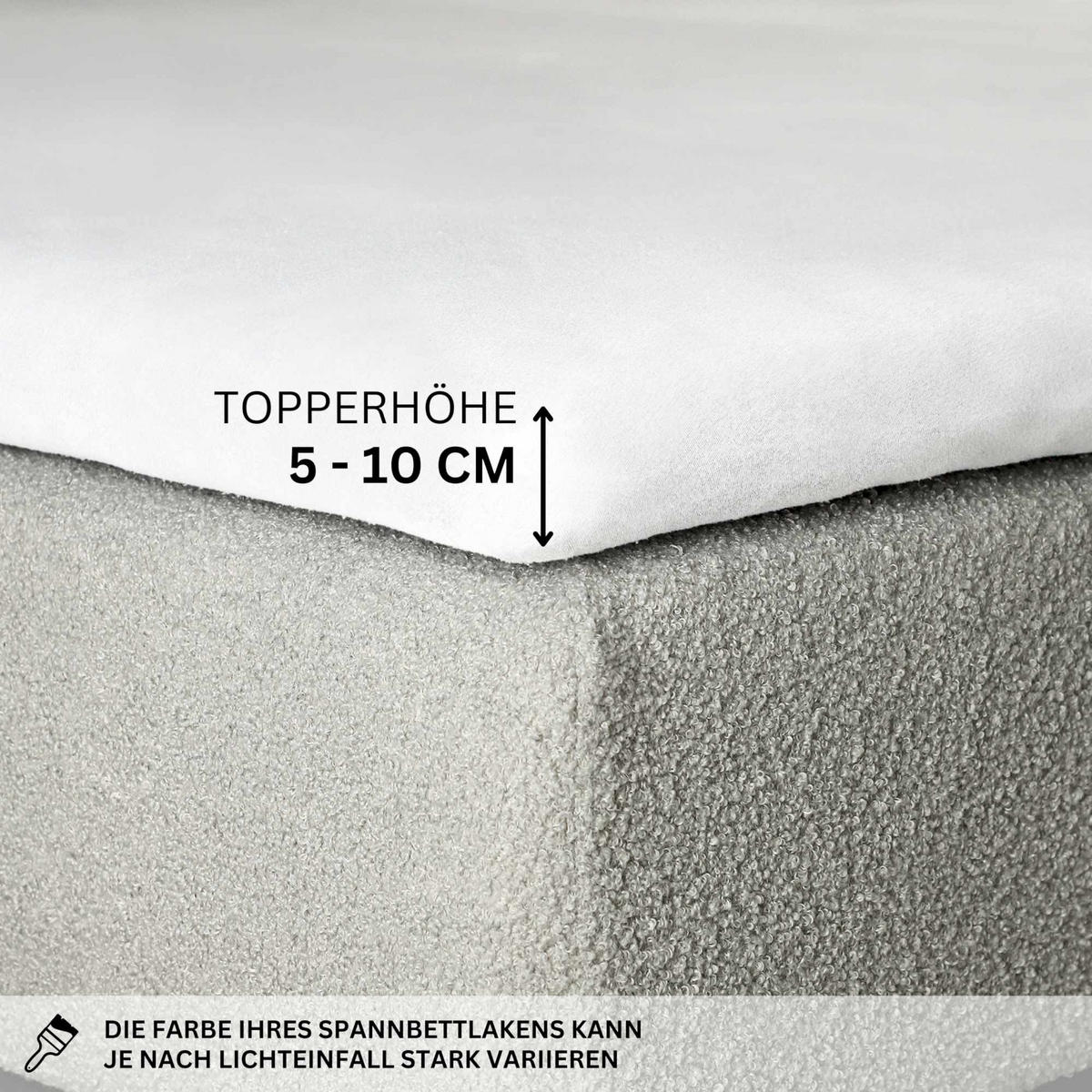 TOPPER SPANNBETTLAKEN BASIC - Weiß, Textil (140/200cm) - Schöner Wohnen