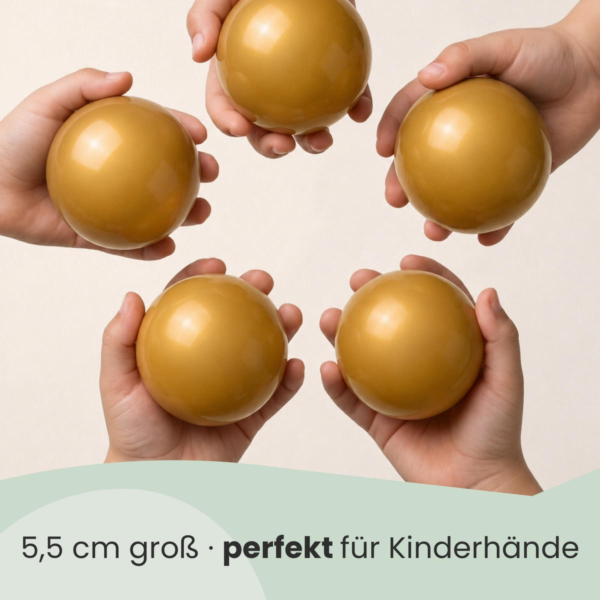 BÄLLEBAD-BÄLLE 50 Stück, Goldfarben, 5.5 cm - Goldfarben, Kunststoff (5.5/5.5/5.5cm) - Littletom