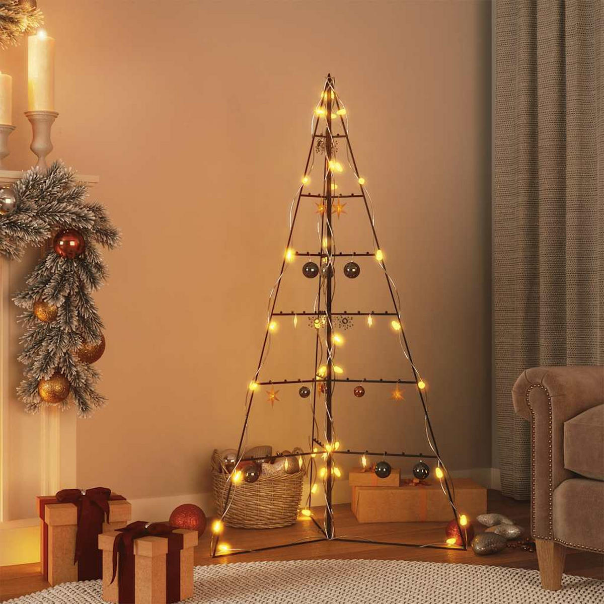 WEIHNACHTSBAUM Metall Für Dekorationen Schwarz 140 Cm - Schwarz, Metall (140cm) - vidaXL