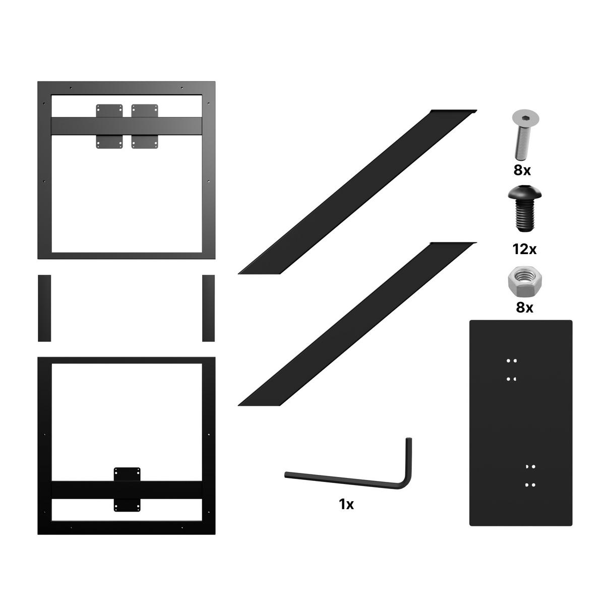 TISCHBEINE Sargas Frame Metall Schwarz 160/80/74cm - Schwarz, Metall (80/72/160cm) - Metalo Pro
