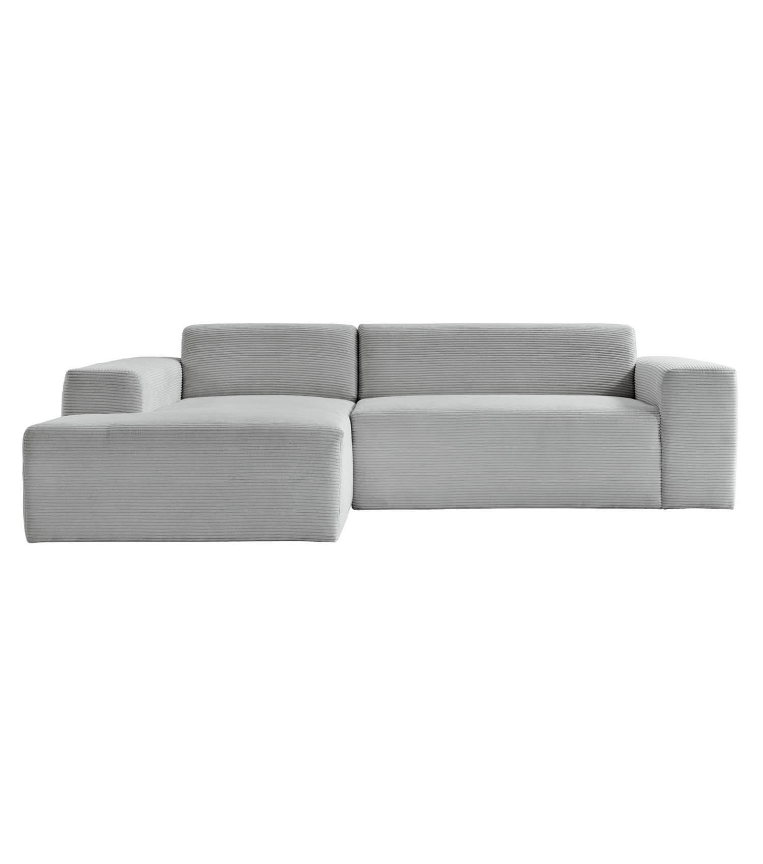 ECKSOFA Die Lässige Recamiere links - Grau, Textil (253/188cm) - Mokebo
