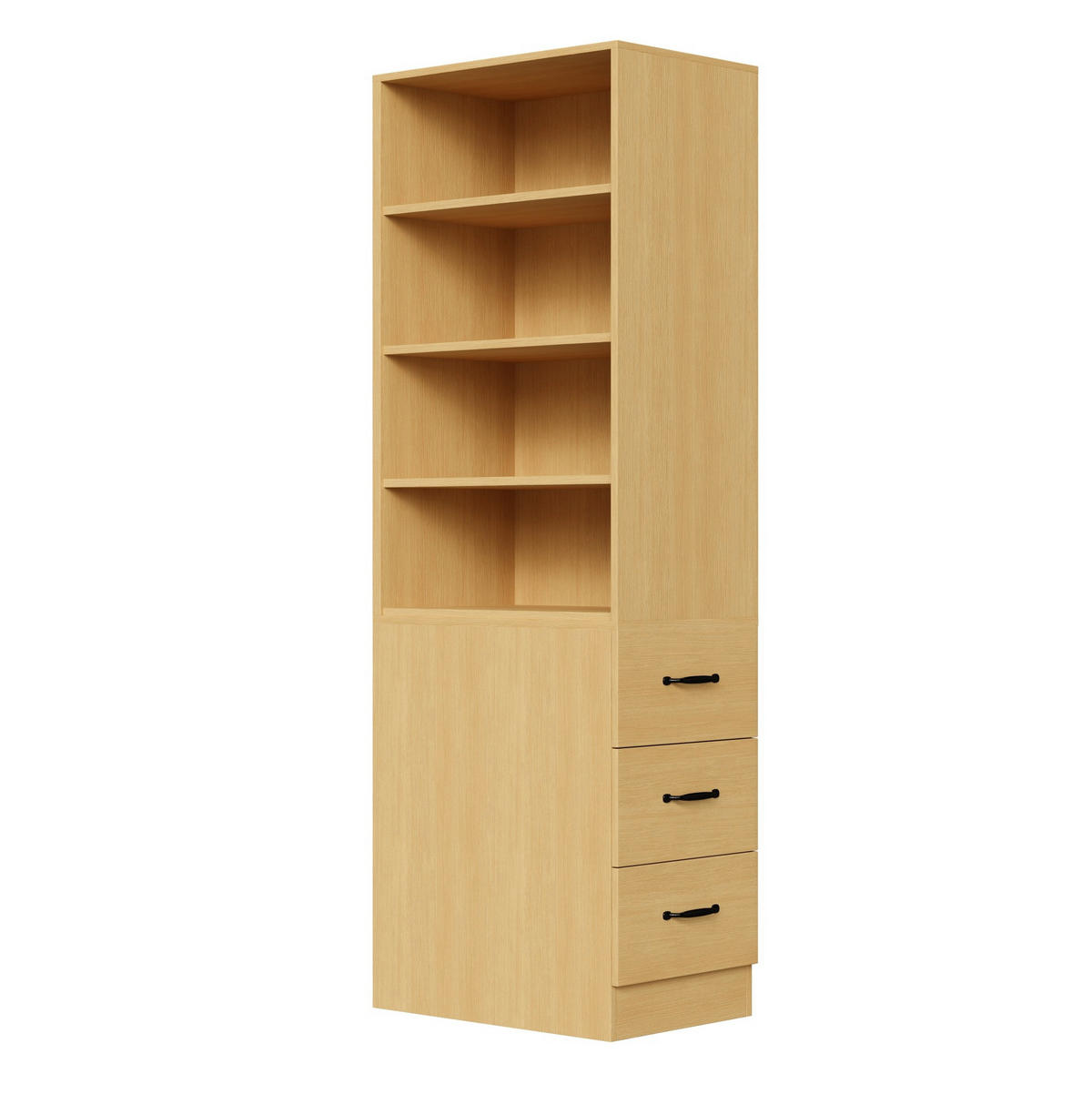 ORGANIZÉRY do kuchynských skriniek z drevotriesky, 60/38/180 cm dubový, s 3 bočnými zásuvkami - farba duba, kompozitné drevo (60/180/38cm) - BEAOK