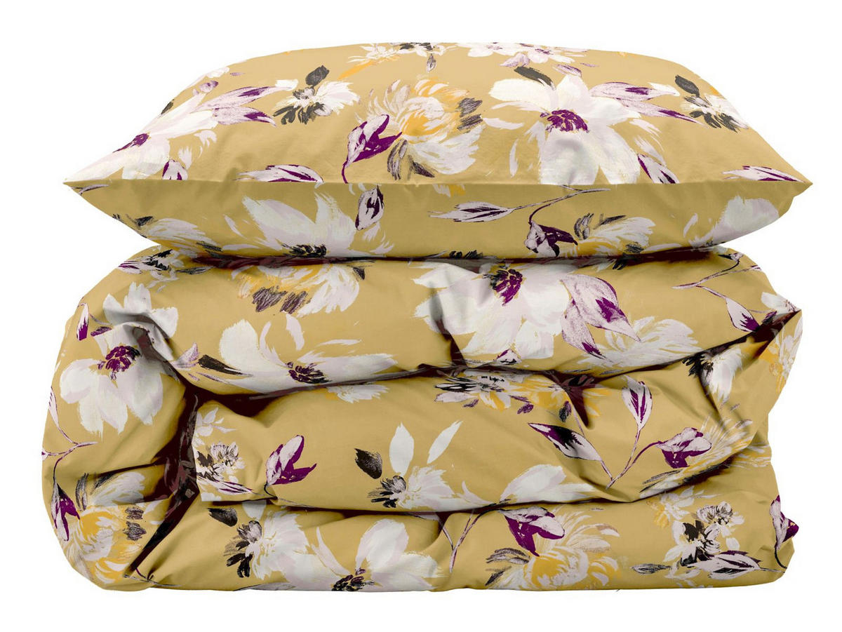 BETTWÄSCHE History Bloom gelb 135/200 cm Bio-Baumwolle - Goldfarben, Textil (135/200cm) - Södahl
