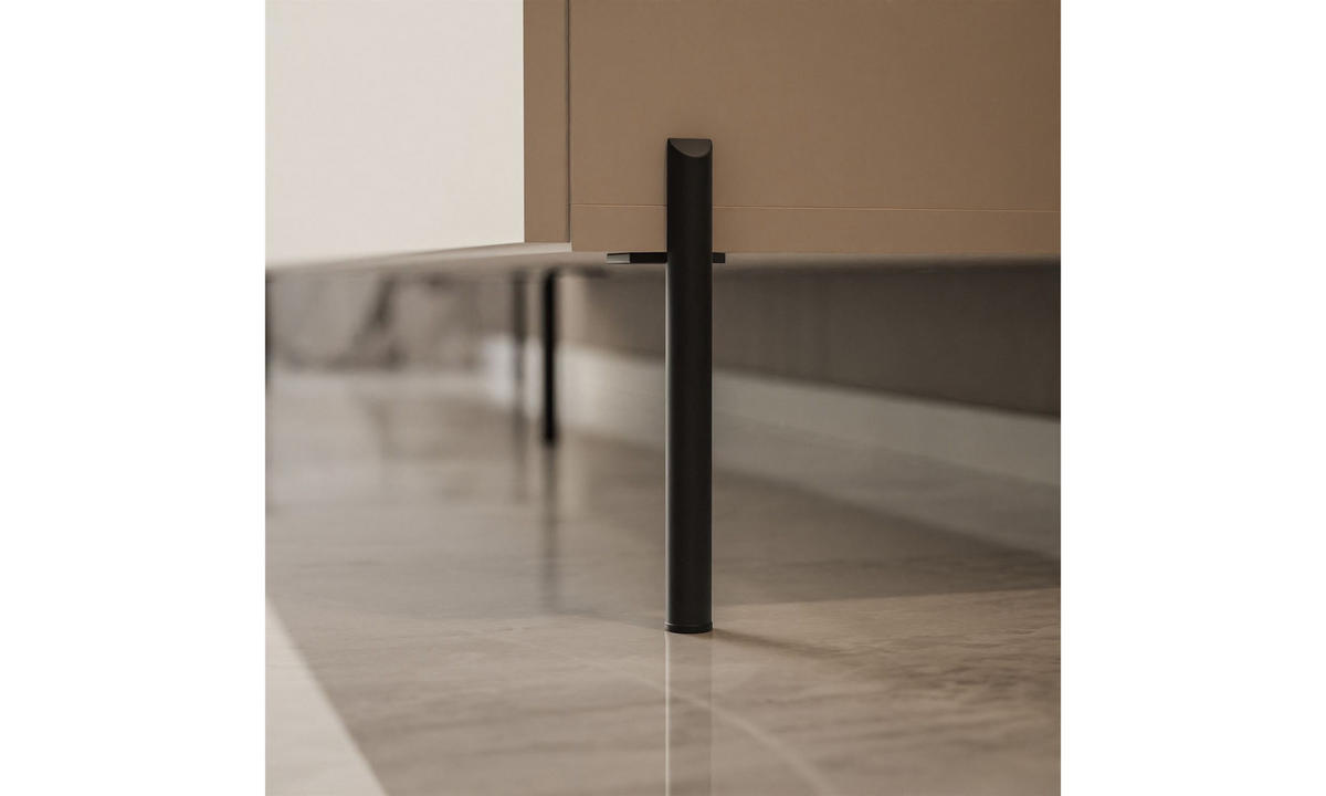 TV-SCHRANK COLGANTE 150/40/50 cm gerade schwarze Füße mit LED-Beleuchtung Kaschmir - Kaschmir/Schwarz, Holzwerkstoff (150/50/40cm) - Lookway