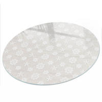 TISCHPLATTE fi50 cm – Blumenmuster - Weiß, Glas (50/50/0.4cm) - Wallfluent