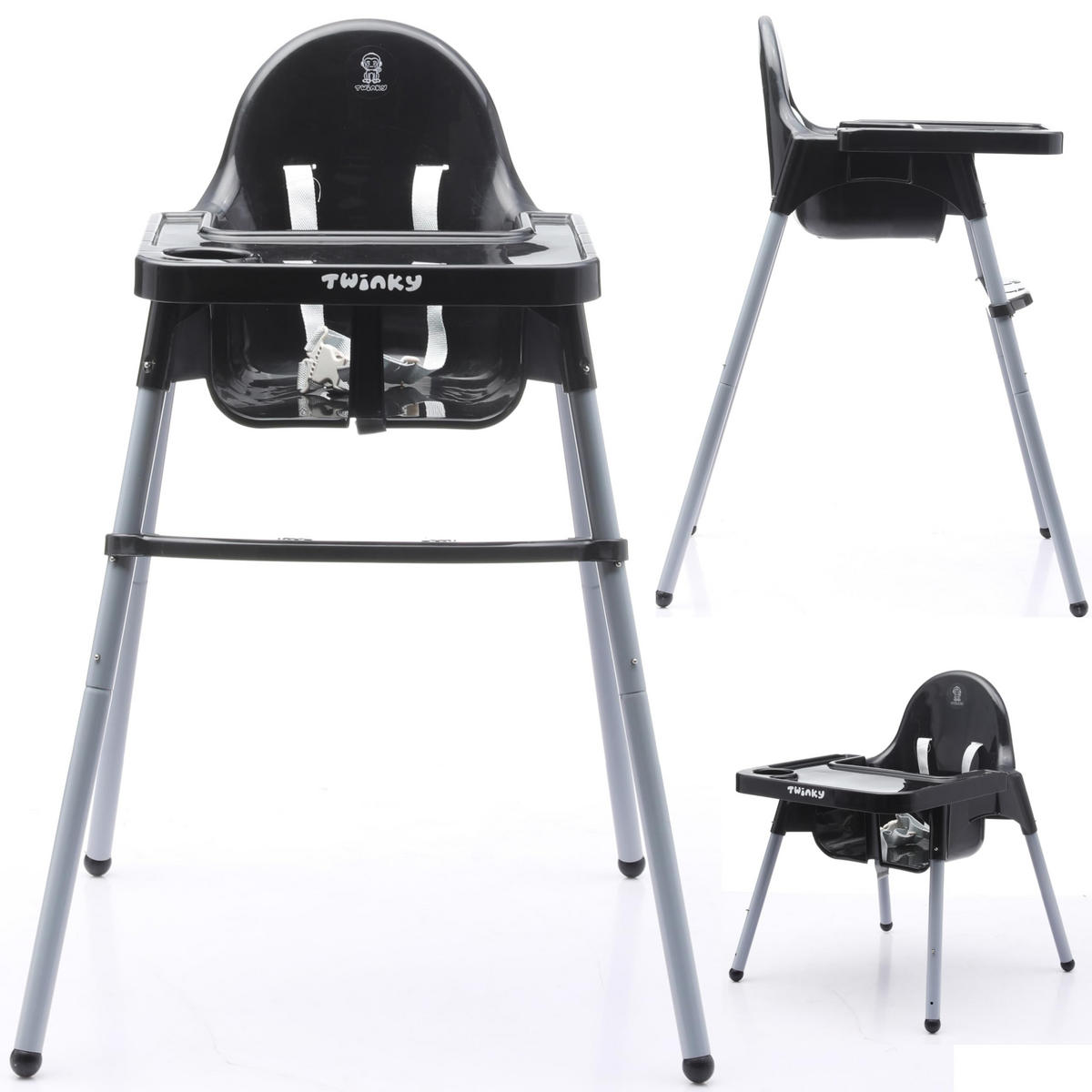 HOCHSTUHL Baby ECO mit Liegefunktion Schwarz - Schwarz, Kunststoff (56/89/58cm) - Twinky