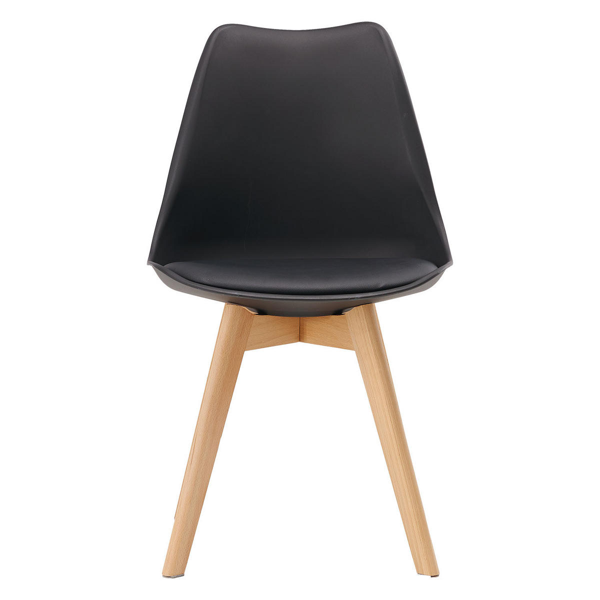 KÜCHENSTUHL 2er-Set Kunststoff Schwarz - Schwarz, Holz (46/80/45cm) - Homestyle4u