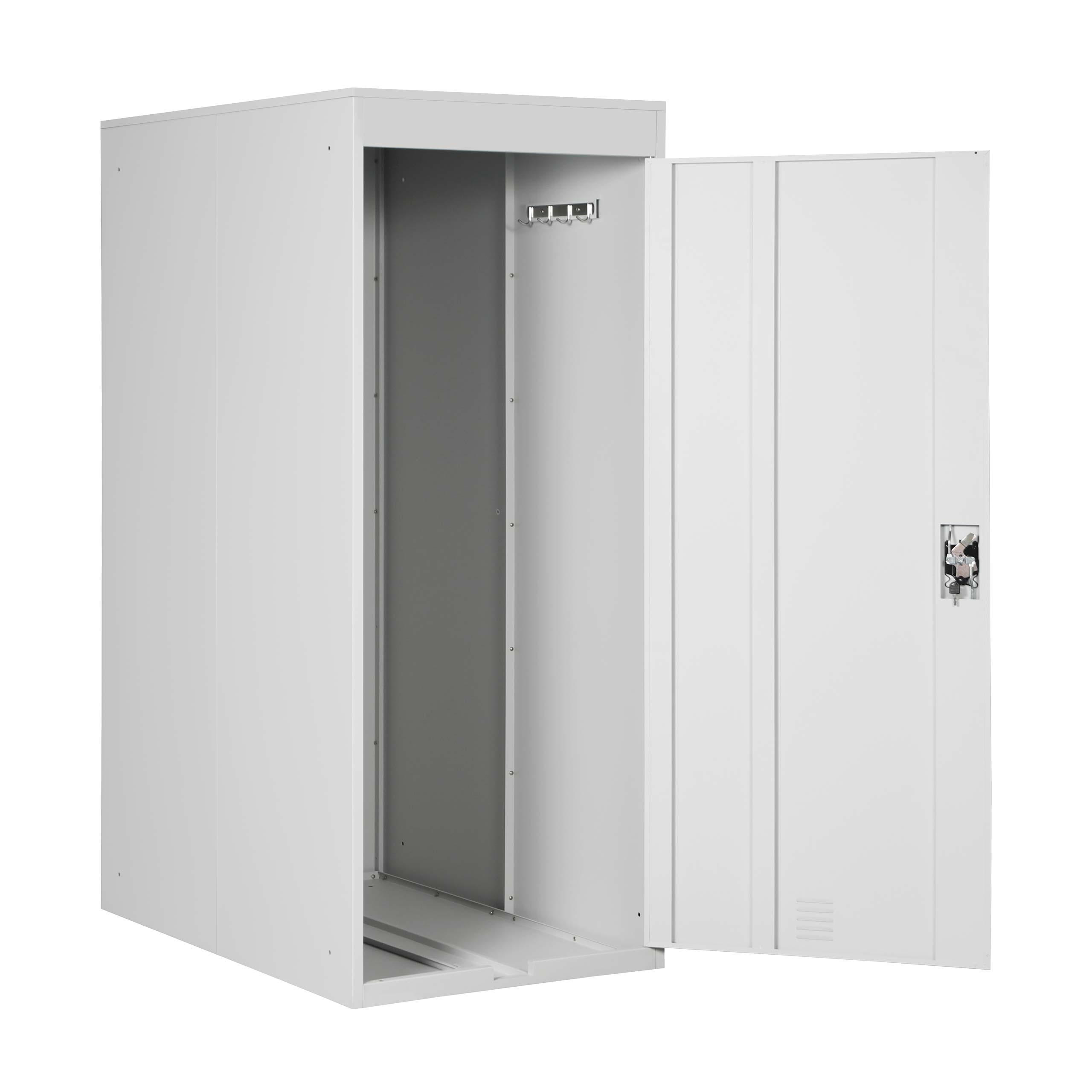 FAHRRADGARAGE rechteckig Hellgrau - Hellgrau, Metall (79/192/122cm) - MCW