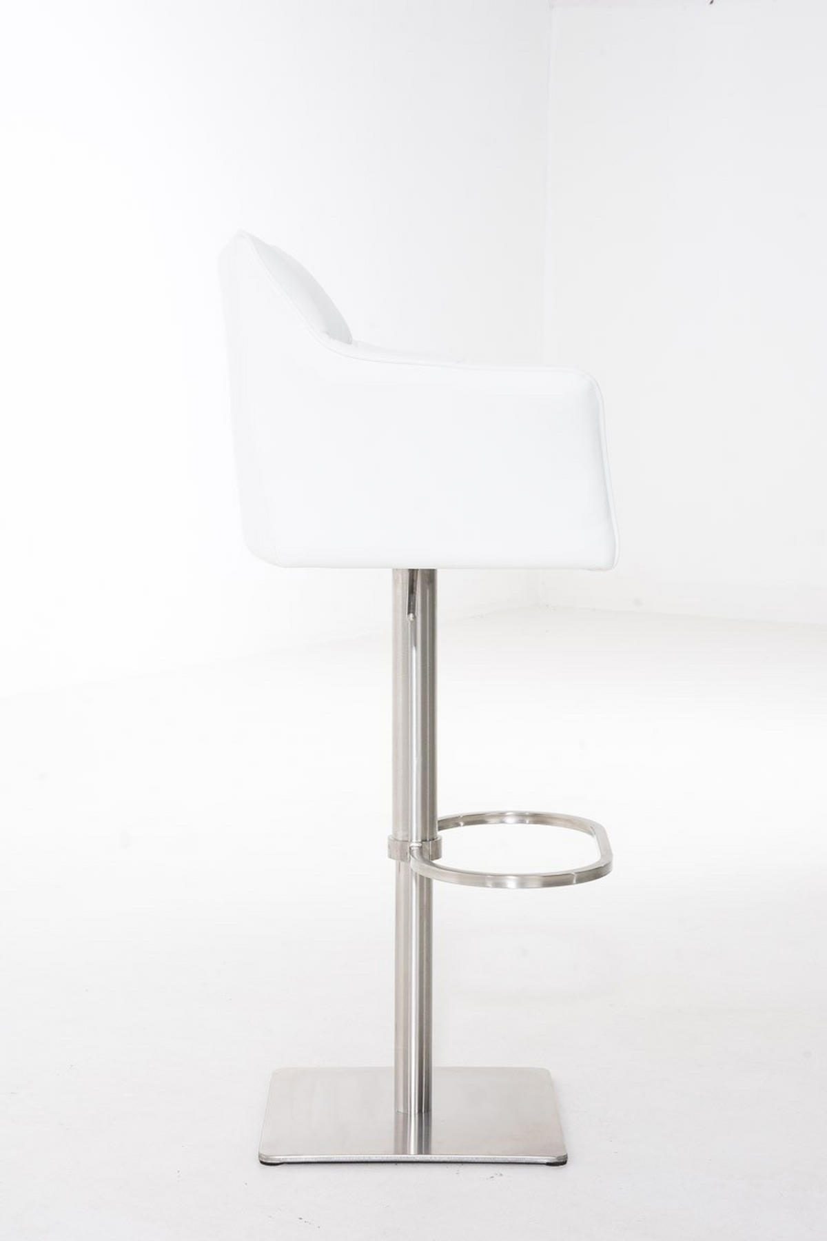 BARHOCKER Damaso 88x64x45 cm weiß - Weiß, Leder (64/88/45cm) - furnicato
