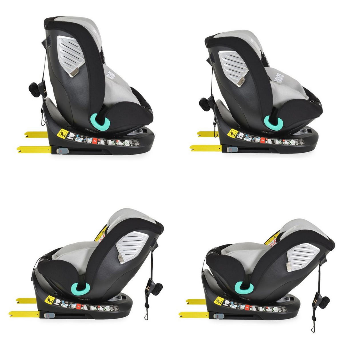 KINDERSITZ Serengeti i-Size grau (40-150cm) Isofix, Kuscheltier, Nackenkissen - Grau, Kunststoff (44/60/17cm) - Moni