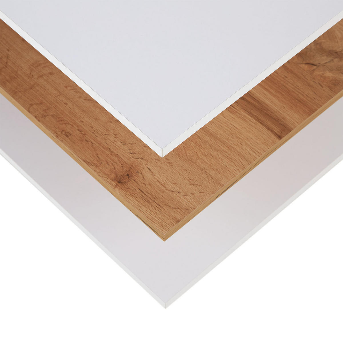 COUCHTISCH rechteckig Weiß, Natur 90/41/50 cm - Weiß/Naturfarben, Holzwerkstoff (50/90/41cm) - Homestyle4u