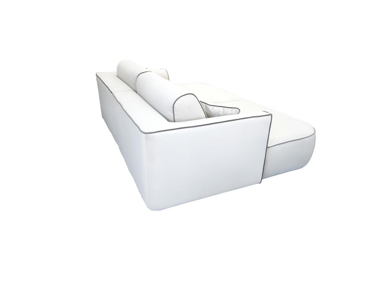 BIG SOFA COZI, Dunkelblau mit gelbem Keder, Matt Velvet - Dunkelblau, Kunststoff/Textil (240/87/180cm) - KS Home Concept