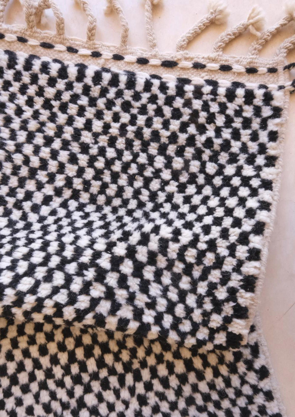 BERBERTEPPICH modern kariert 95x 210 cm - Schwarz, Naturmaterialien (95/210cm) - AFK Living