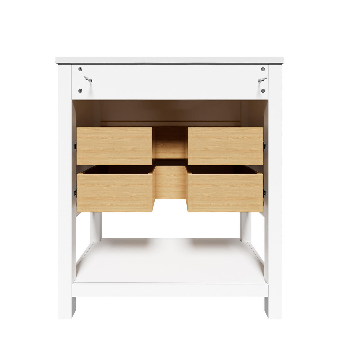 WASCHPLATZ Weiß 76/46,5/86 cm - Weiß, Holz (76/86/46.5cm) - PANGIVO