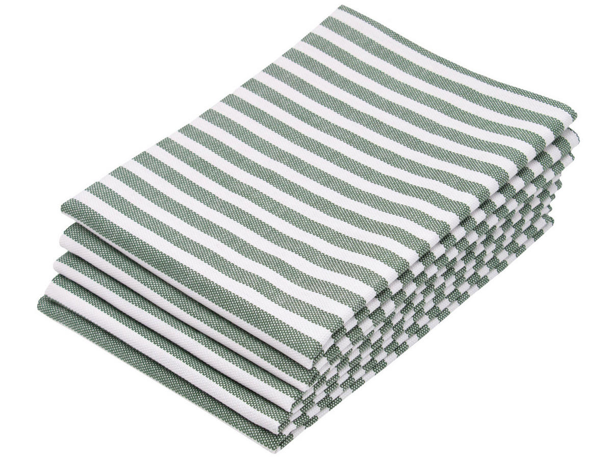 GESCHIRRTÜCHER, 5er-Set, 50x70 cm, 100% Baumwolle, Grün - Dunkelgrün, Textil (50/70cm) - Zollner