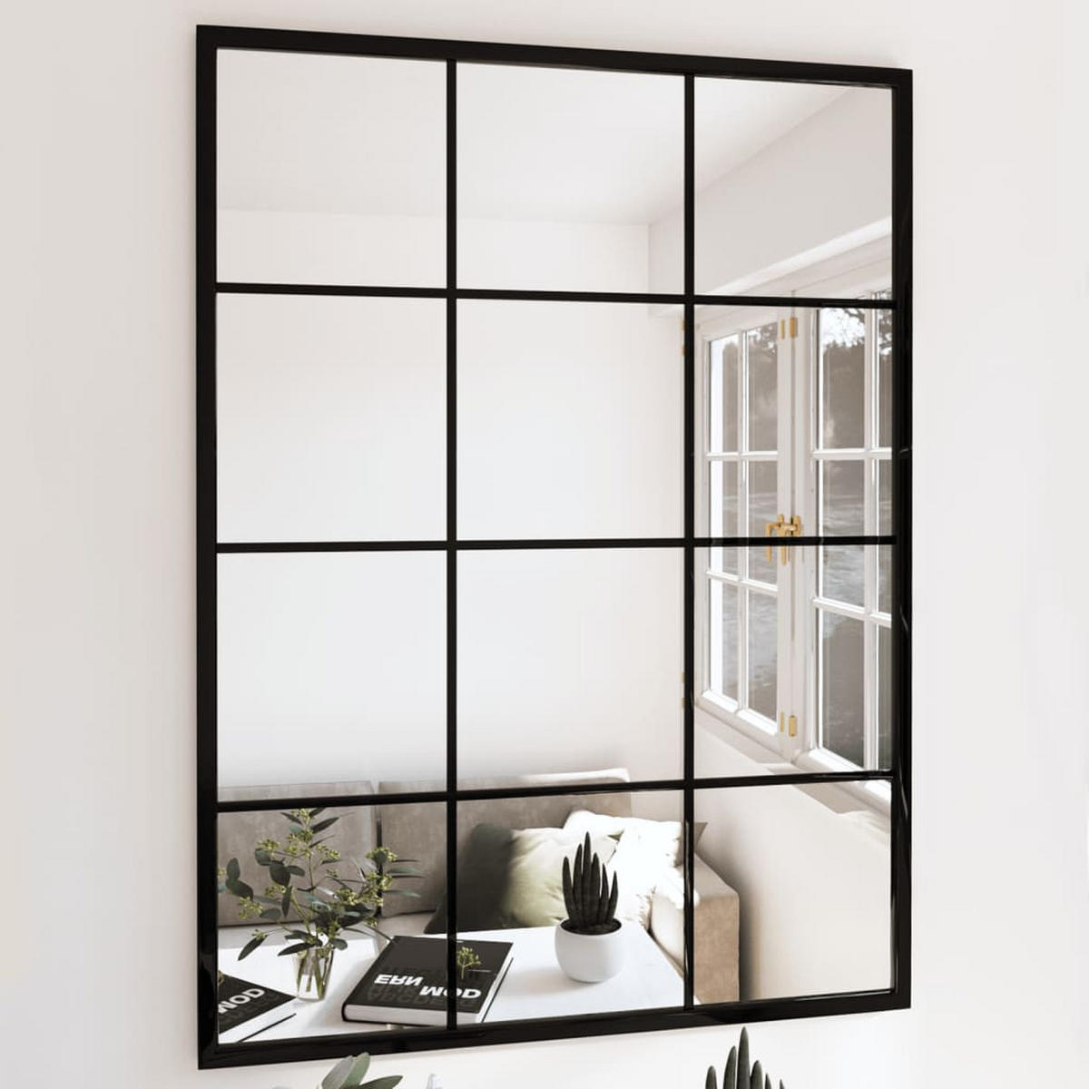 WANDSPIEGEL 3 Stk. Schwarz 80x60 cm Metall - Schwarz, Metall (180/80/180cm) - furnicato