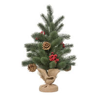 WEIHNACHTSBAUM DE-41616 Mini 50 cm, inkl. Schmuck und roten Beeren Grün/Mehrfarbig - Grün, Kunststoff (50cm) - ComfortXL