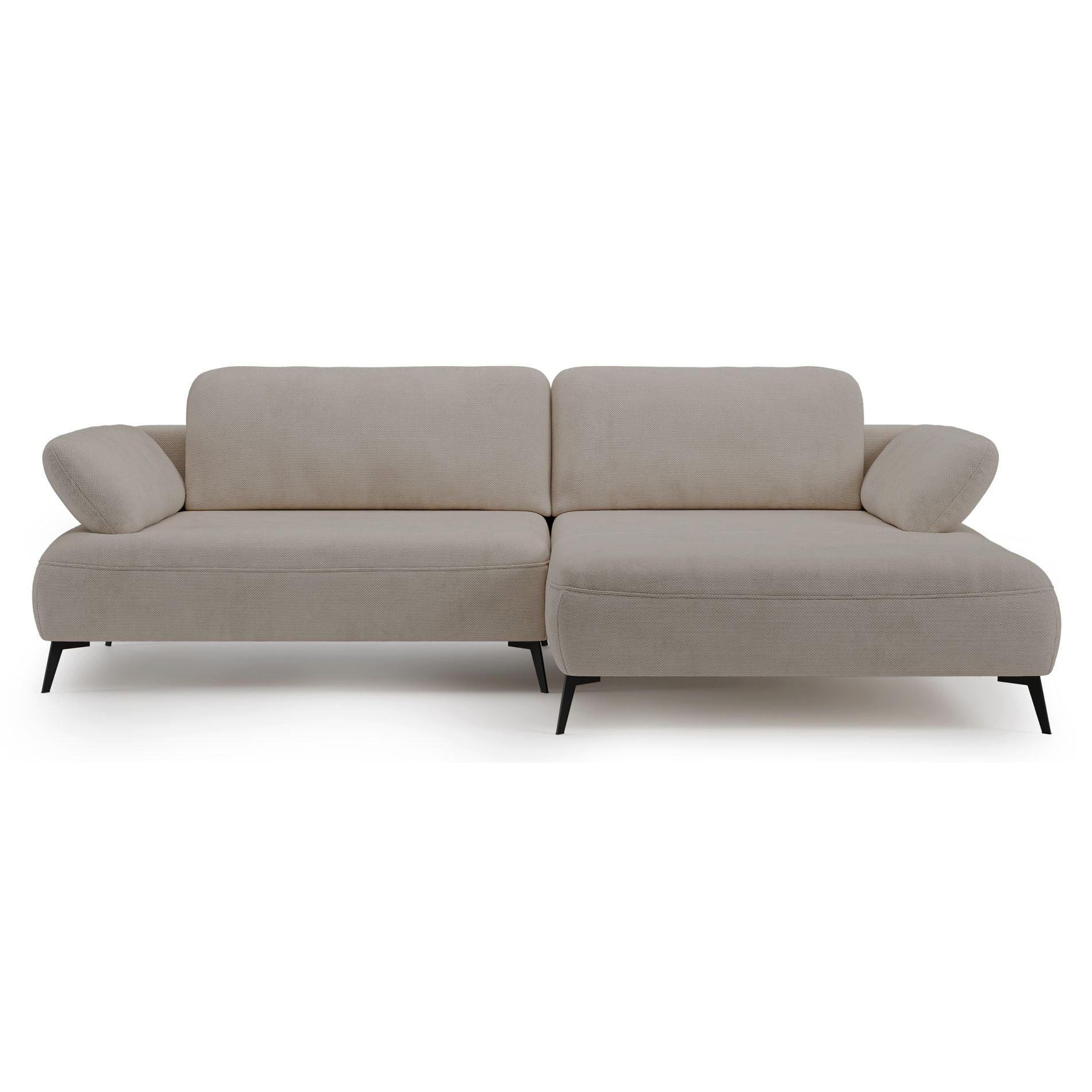ECKSOFA Avolla Beige rechts - Beige/Schwarz, Textil/Metall (186/284cm) - Selsey