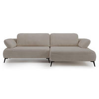 ECKSOFA Avolla Beige rechts - Beige/Schwarz, Textil/Metall (186/284cm) - Selsey
