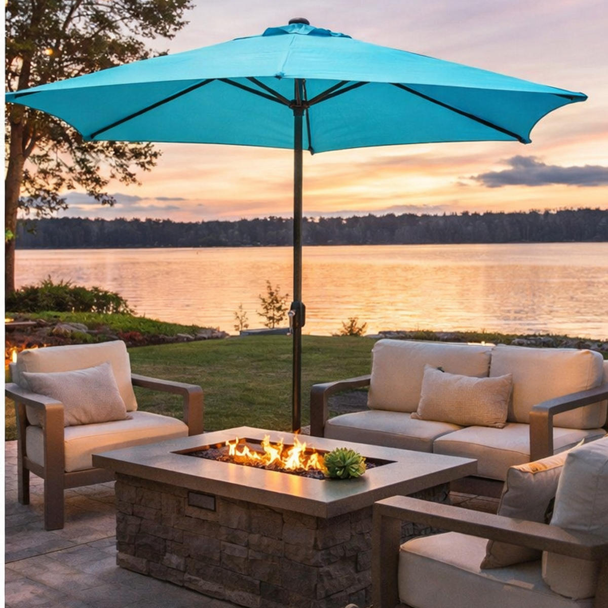 SONNENSCHIRM portofino grau rund 2 94 x 2 94 cm gerade - Grau, Metall (294/294cm) - Concept Usine